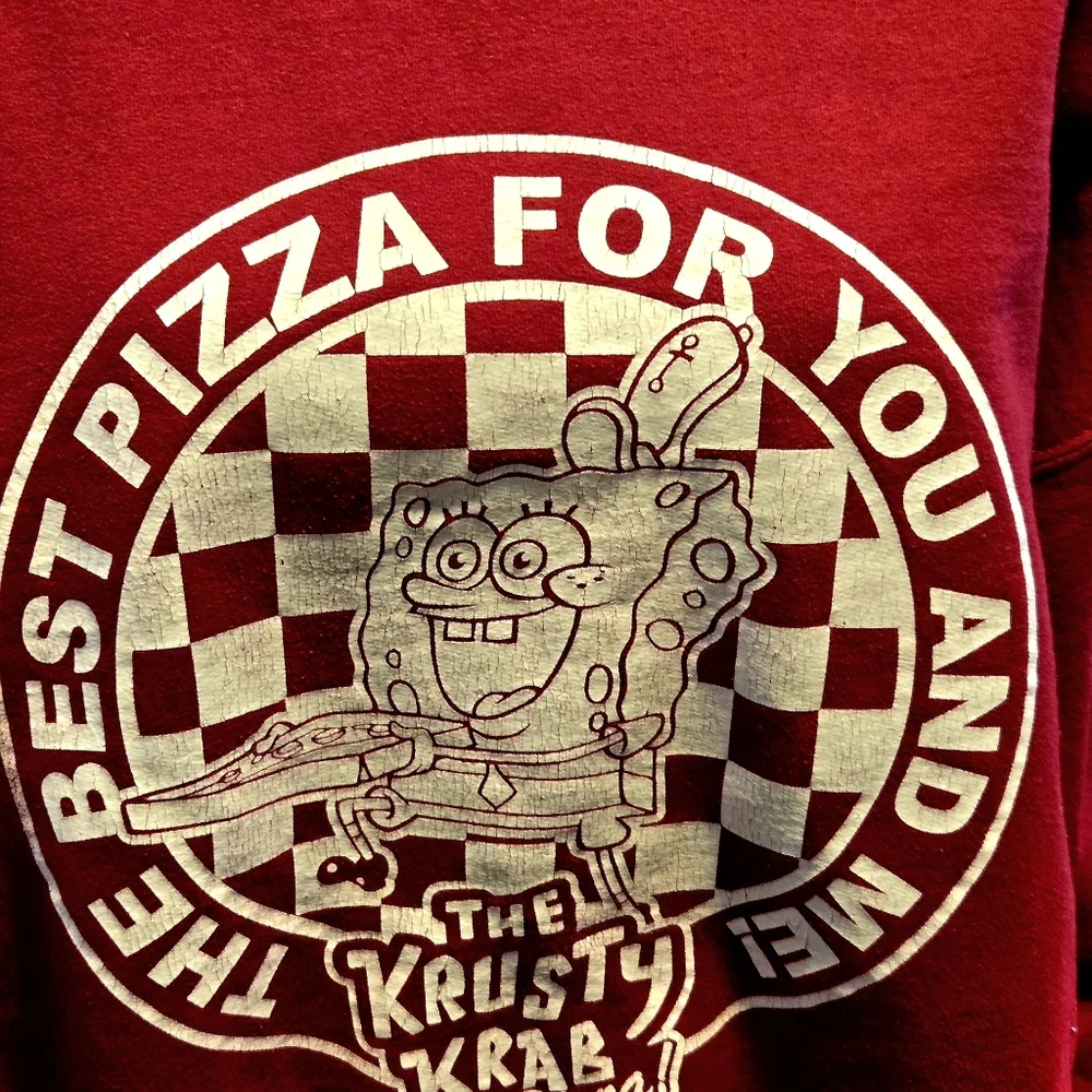 SpongeBob SquarePants Krusty Krab Pizza Sweatshirt Nickelodeon L - Picture 2 of 5